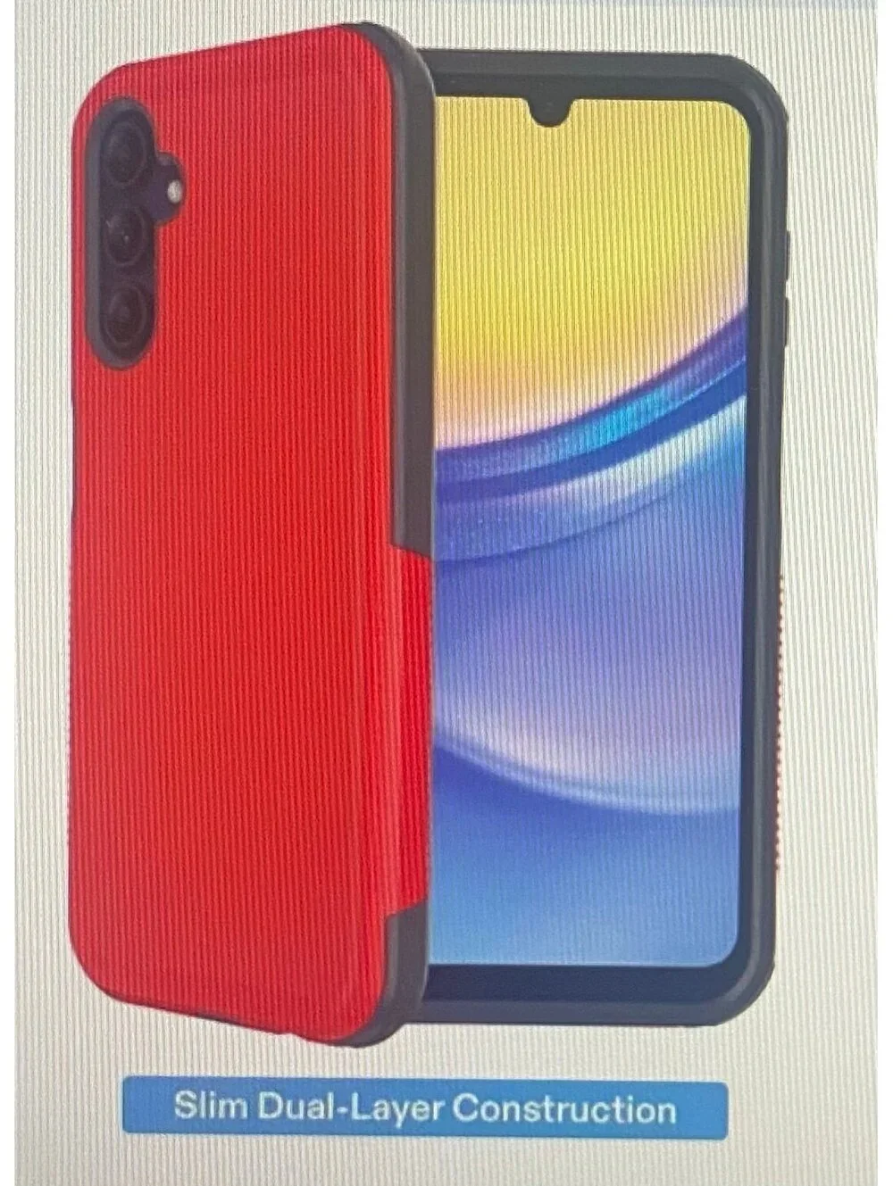 Onn Slim Rugged Case for Samsung Galaxy A15 5G Red/Gray